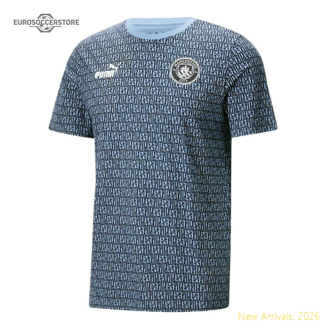 2024-2025 Man City ftblCulture Tee AOP (Navy) - Kids (De Bruyne 17)-The Soccer Shirt Hub