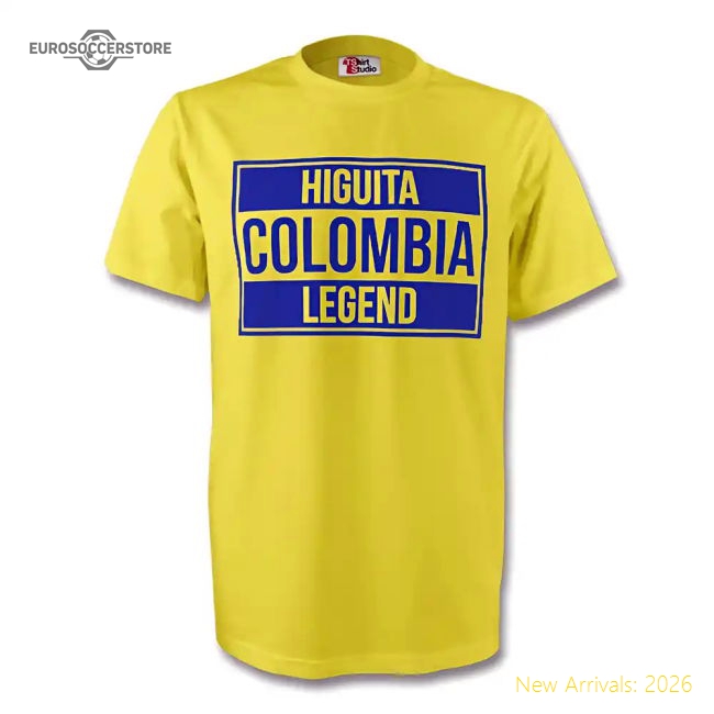 Rene Higuita Colombia Legend Tee (yellow)-The Soccer Shirt Hub