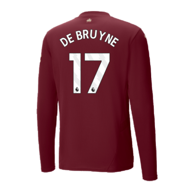 2024-2025 Man City Third Long Sleeve Shirt (De Bruyne 17)-The Soccer Shirt Hub