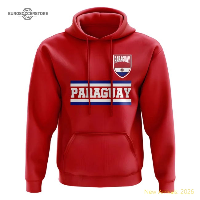 Paraguay Core Football Country Hoody (Red)-The Soccer Shirt Hub