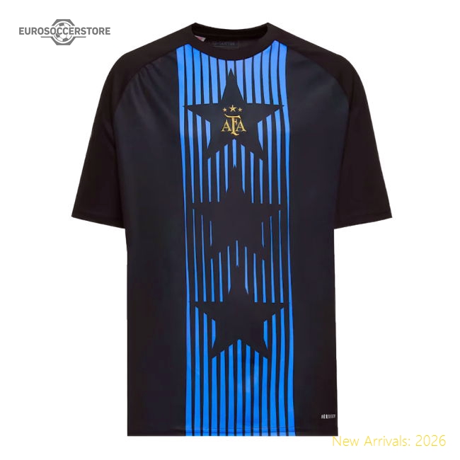 2024-2025 Argentina Pre-Match Shirt (Black) - Kids (MESSI 10)-The Soccer Shirt Hub