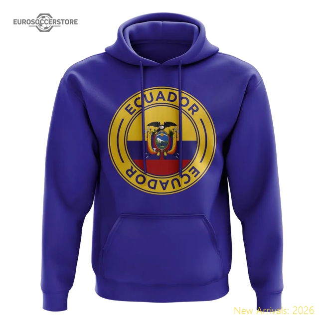 Ecuador Football Badge Hoodie (Royal)-The Soccer Shirt Hub