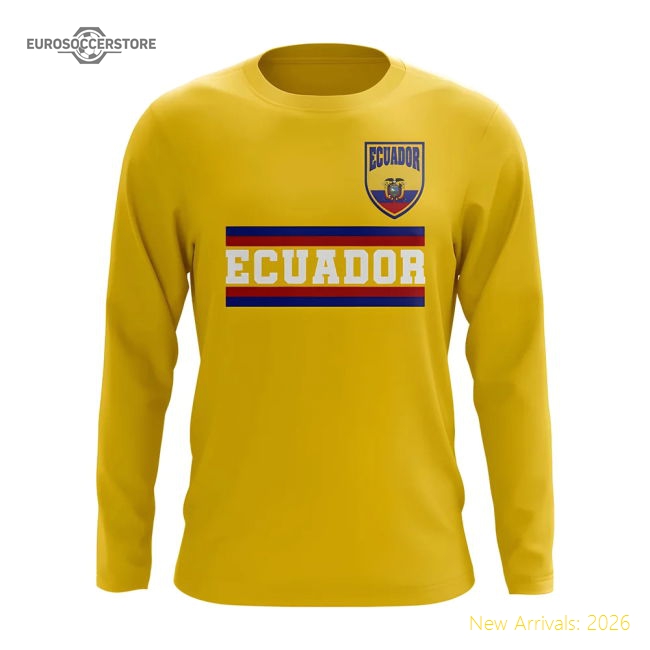 Ecuador Core Football Country Long Sleeve T-Shirt (Yellow)-The Soccer Shirt Hub