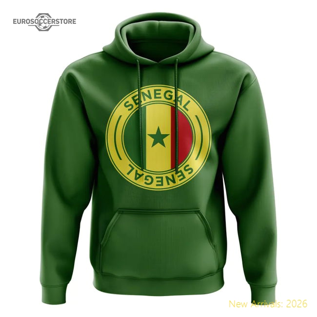 Senegal Football Badge Hoodie (Green)-The Soccer Shirt Hub