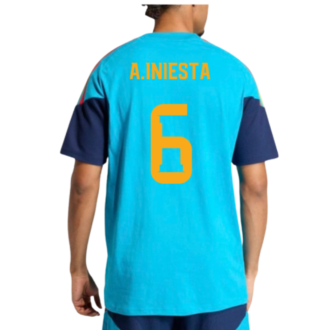 2026-2027 Spain Training Tee (Bold Aqua) (A.Iniesta 6)-The Soccer Shirt Hub