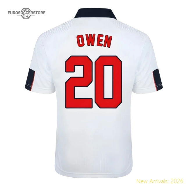Score Draw England World Cup 1998 Home Shirt (Owen 20)-The Soccer Shirt Hub
