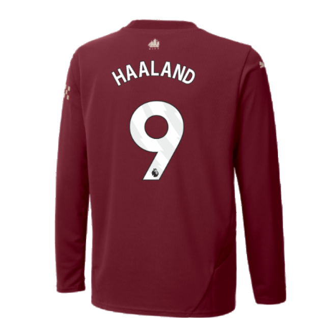 2024-2025 Man City Third Long Sleeve Shirt (Kids) (Haaland 9)-The Soccer Shirt Hub