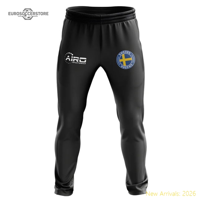 Sweden Concept Football Training Pants (Black)-The Soccer Shirt Hub