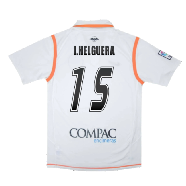 Valencia 2007-08 Home Shirt ((Excellent) S) (I.Helguera 15)-The Soccer Shirt Hub