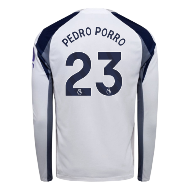 2025-2026 Tottenham Long Sleeve Home Shirt (Pedro Porro 23)-The Soccer Shirt Hub