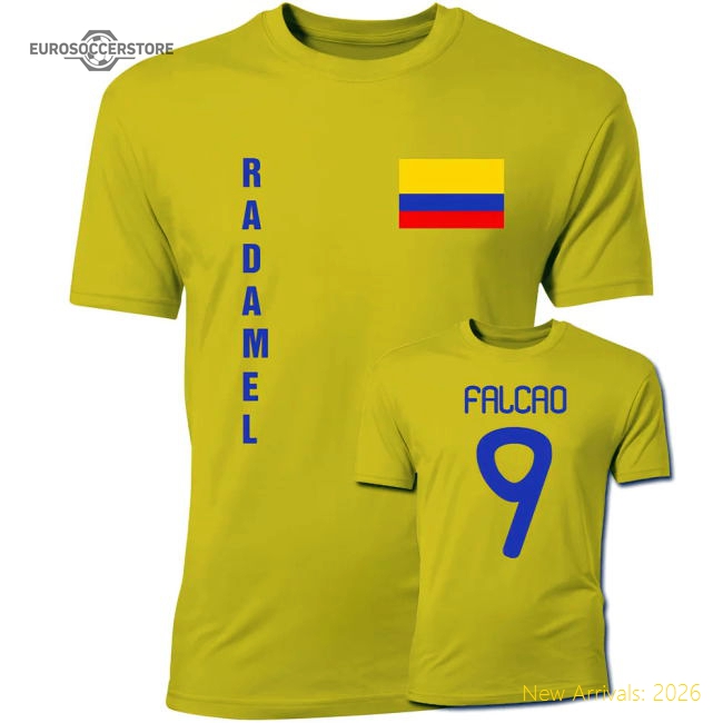 Radamel Falcao Colombia Flag T-Shirt (Yellow)-The Soccer Shirt Hub