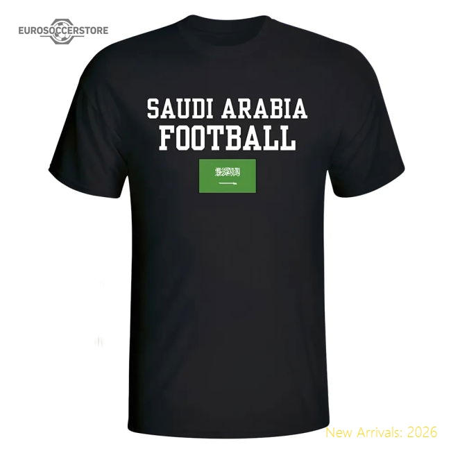 Saudi Arabia Football T-Shirt - Black-The Soccer Shirt Hub