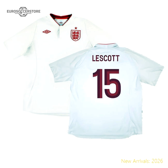 England 2012-13 Home Shirt (Good) (Lescott 15)-The Soccer Shirt Hub