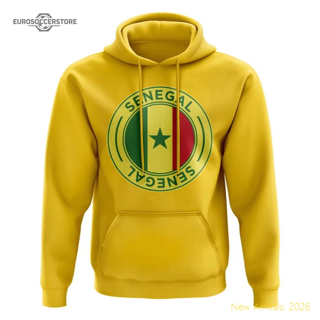Senegal Football Badge Hoodie (Yellow)-The Soccer Shirt Hub