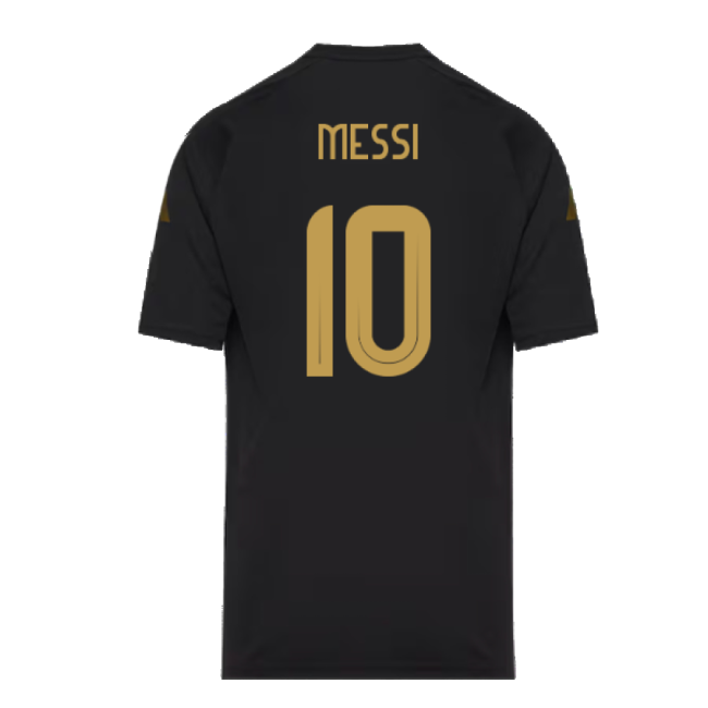 2024-2025 Argentina Pre-Match Shirt (Black) - Kids (MESSI 10)-The Soccer Shirt Hub