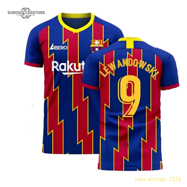 Catalonia 2025-2026 Home Concept Football Kit (Libero) (LEWANDOWSKI 9)-The Soccer Shirt Hub