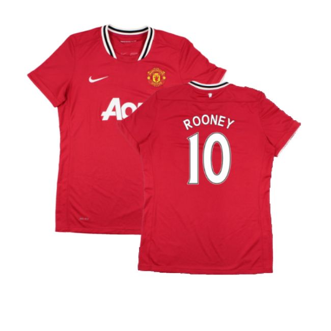 Women's United 2011-12 Home Shirt (women\'s) ((very Good) M) (rooney 10) Manchester United 2011-12 Home (\'s) ((very Good) M) (rooney Classic Football Jersey-ProGoal Kits