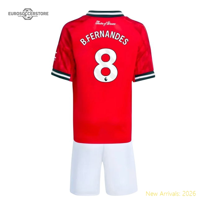 2025-2026 Man Utd Home Mini Kit (B.Fernandes 8)-The Soccer Shirt Hub