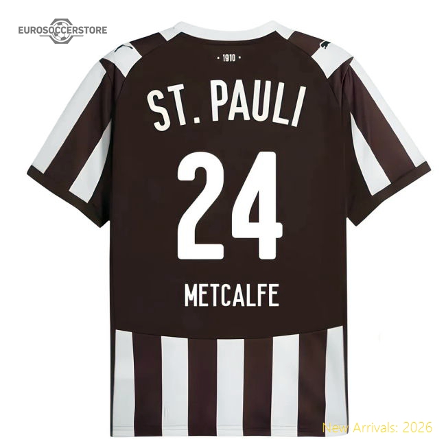 Home St Pauli 2025-2026 (metcalfe 24) Vintage Soccer Jersey-ProGoal Kits