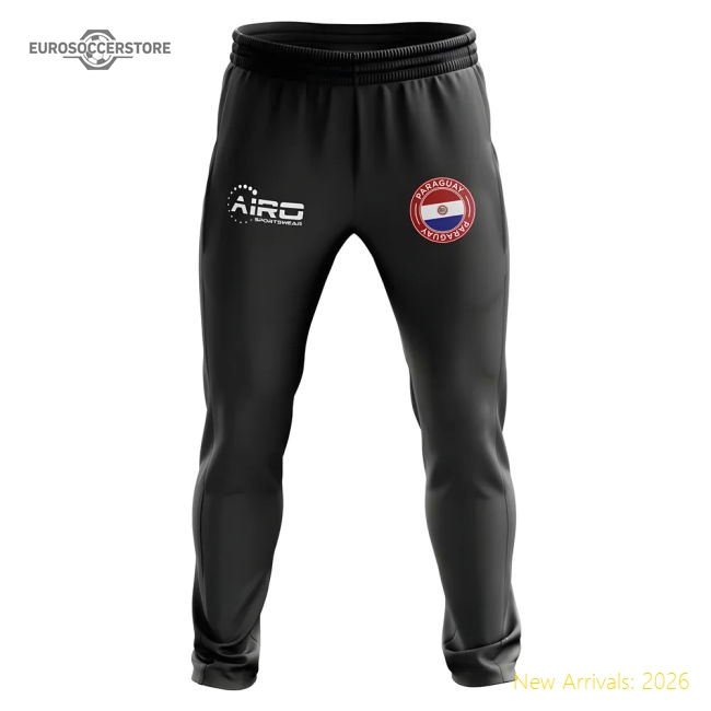Paraguay Concept Football Training Pants (Black)-The Soccer Shirt Hub