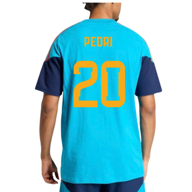 2026-2027 Spain Training Tee (Bold Aqua) (Pedri 20)-The Soccer Shirt Hub