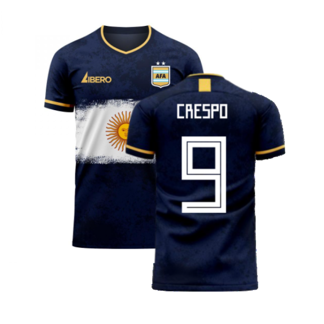 Argentina 2025-2026 Away Concept Football Kit (Libero) (CRESPO 9)-The Soccer Shirt Hub