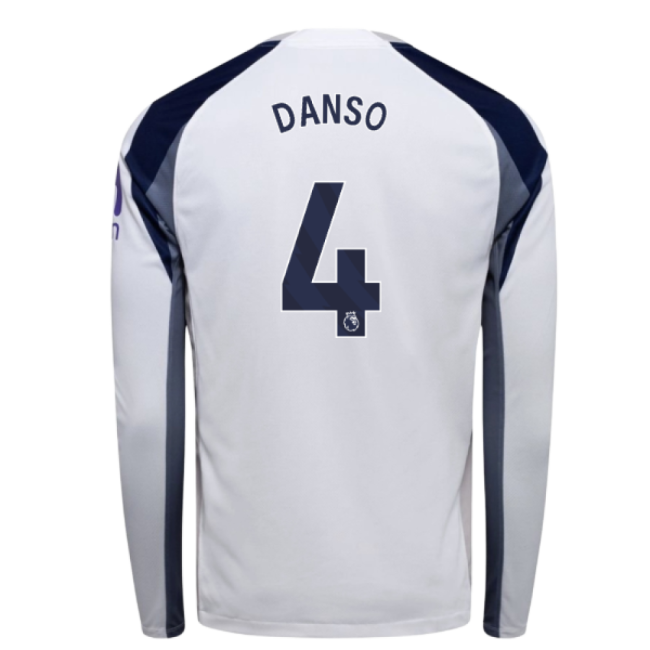 2025-2026 Tottenham Long Sleeve Home Shirt (Danso 4)-The Soccer Shirt Hub