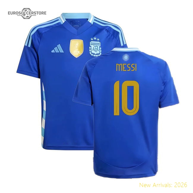 2024-2025 Argentina Away Shirt (Kids) (MESSI 10)-The Soccer Shirt Hub