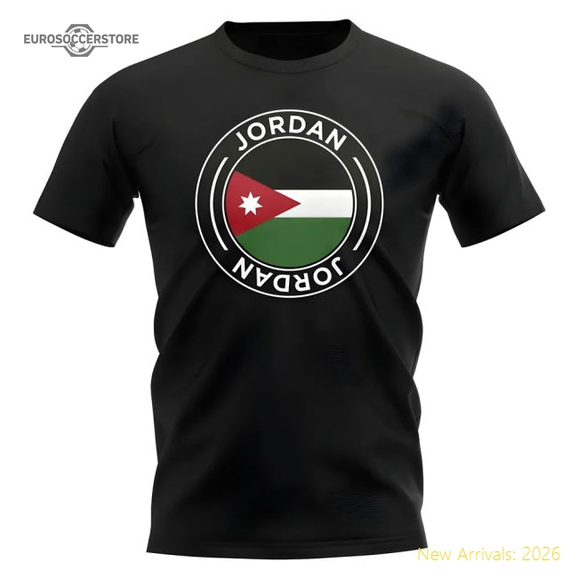 Jordan Football Badge T-Shirt (Black)-The Soccer Shirt Hub