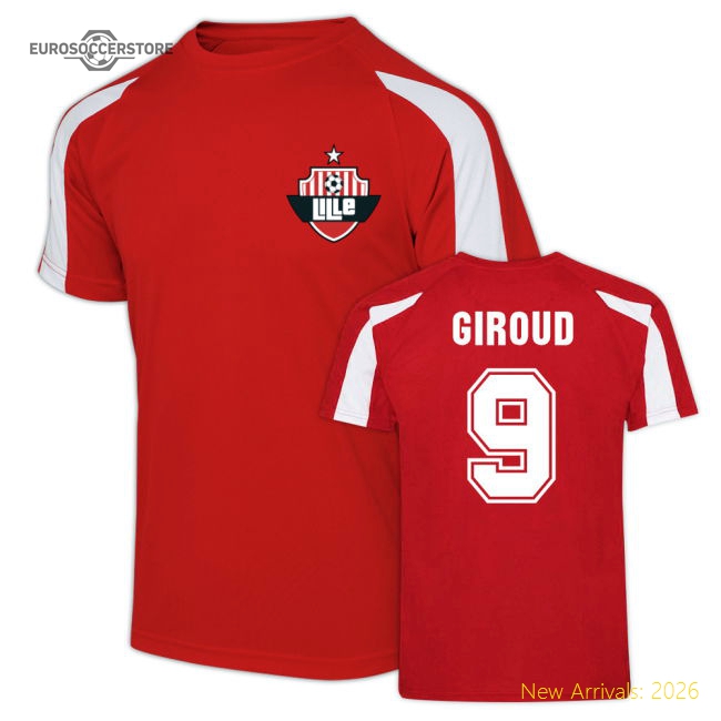 Giroud Lille Sport Training Jersey (Red)-The Soccer Shirt Hub