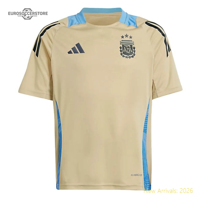 2024-2025 Argentina Training Jersey (Hazy Beige) - Kids (MESSI 10)-The Soccer Shirt Hub