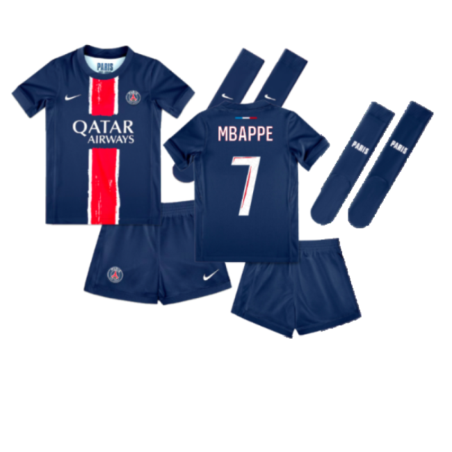 2024-2025 PSG Paris Saint Germain Home Mini Kit (Mbappe 7)-The Soccer Shirt Hub