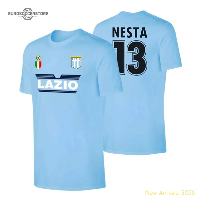 Lazio \'Vintage 99/00\' t-shirt NESTA - Light blue-The Soccer Shirt Hub