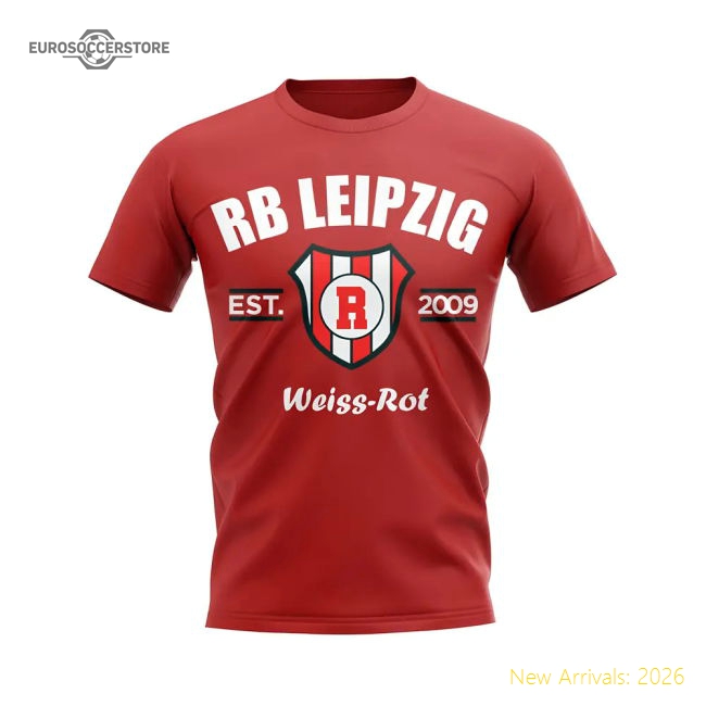 Rb Leipzig Established Football T-Shirt (Red)-The Soccer Shirt Hub