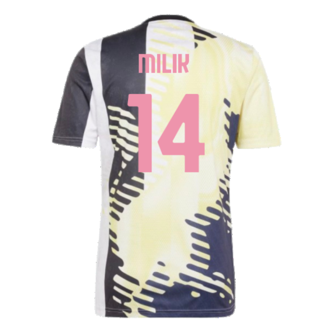 2025 Juventus Pre-Match Shirt (Yellow) (Milik 14)-The Soccer Shirt Hub