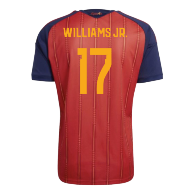2026-2027 Spain Home Youth Kit (Williams Jr. 17)-The Soccer Shirt Hub