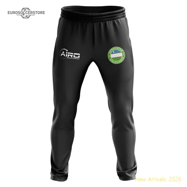 Uzbekistan Concept Football Training Pants (Black)-The Soccer Shirt Hub