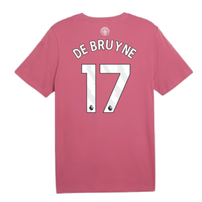 2024-2025 Man City ftblCulture Tee (Dusty Orchid) (De Bruyne 17)-The Soccer Shirt Hub