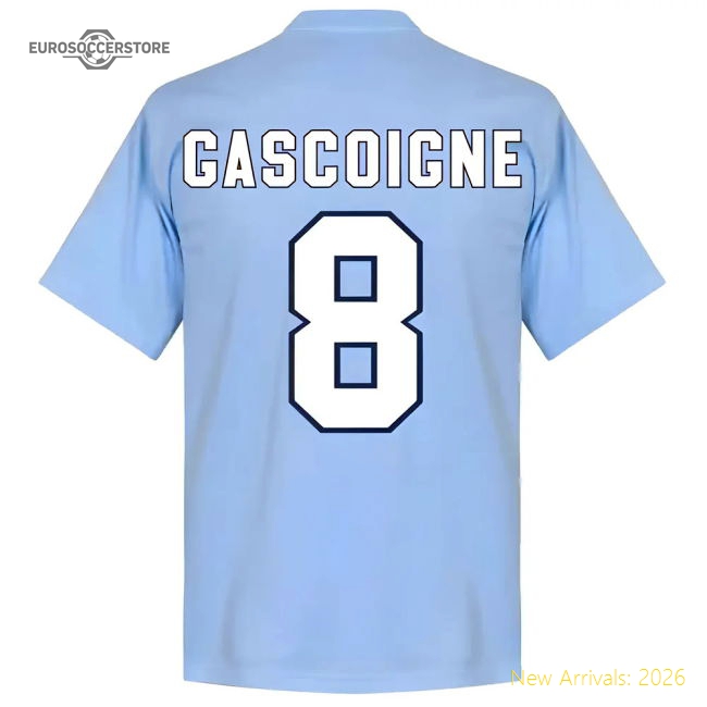 Lazio Paul Gascoigne 8 Team T-Shirt - Sky-The Soccer Shirt Hub