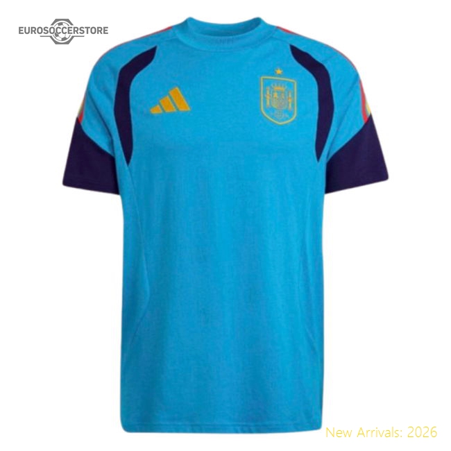 2026-2027 Spain Training Tee (Bold Aqua) (Pedri 20)-The Soccer Shirt Hub