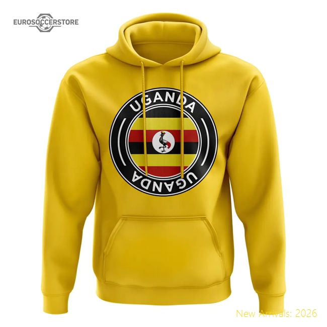 Uganda Football Badge Hoodie (Yellow)-The Soccer Shirt Hub