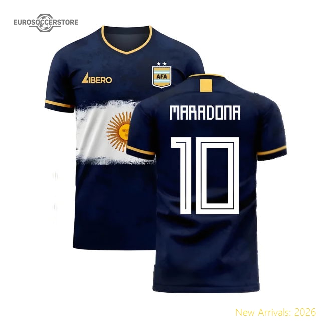 Argentina 2025-2026 Away Concept Football Kit (Libero) (MARADONA 10)-The Soccer Shirt Hub