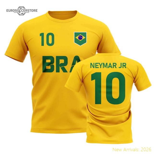 Neymar Jr Country Code Hero T-Shirt (Yellow)-The Soccer Shirt Hub