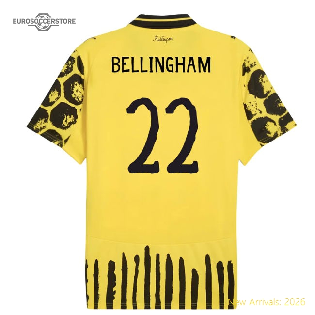 2025-2026 KIDSUPER x Borussia Dortmund CWC Home Shirt (Bellingham 22)-The Soccer Shirt Hub