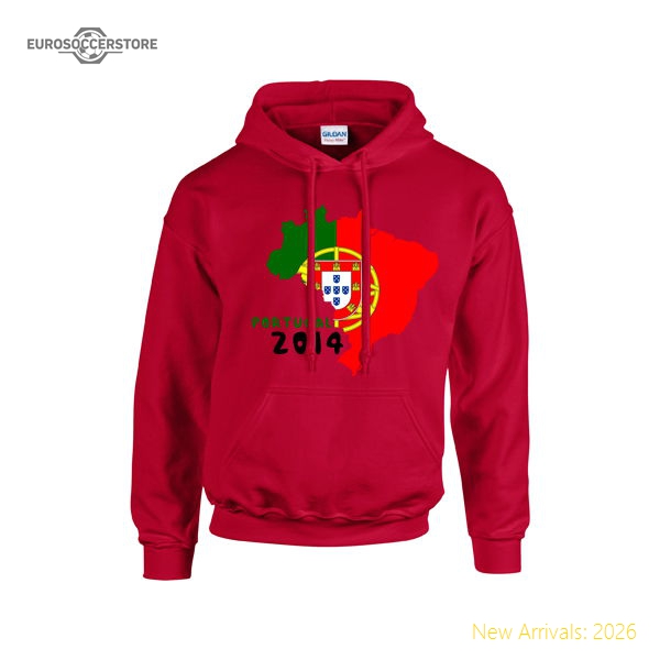 Portugal 2014 Country Flag Hoody (red) - Kids-The Soccer Shirt Hub