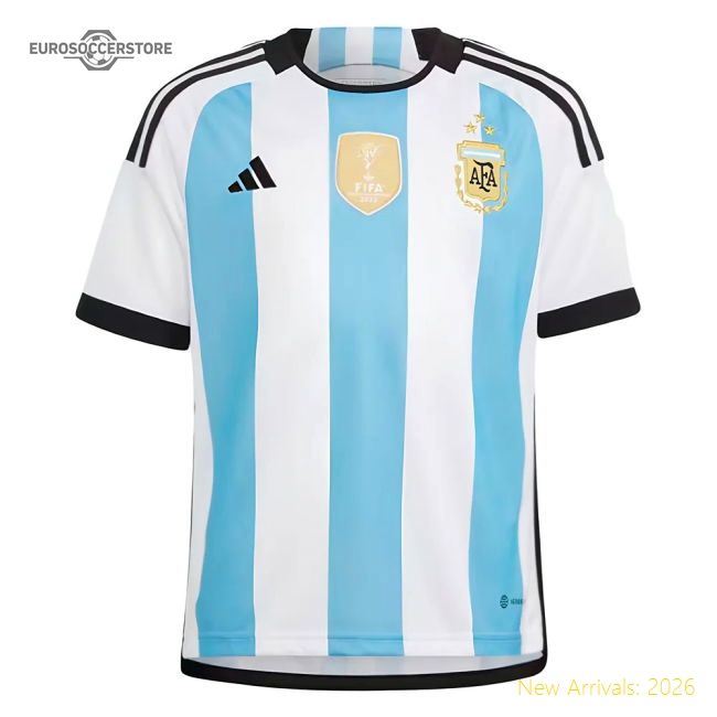 Argentina 2022 World Cup Winners Home Shirt - Kids (MESSI 10)-The Soccer Shirt Hub