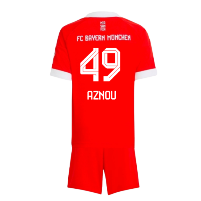 2025-2026 Bayern Munich Home Mini Kit (Aznou 49)-The Soccer Shirt Hub