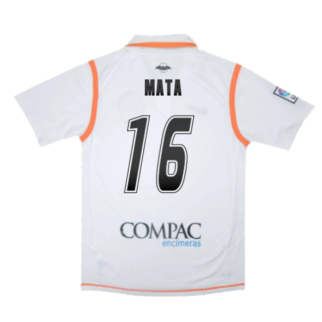 Valencia 2007-08 Home Shirt ((Excellent) S) (Mata 16)-The Soccer Shirt Hub