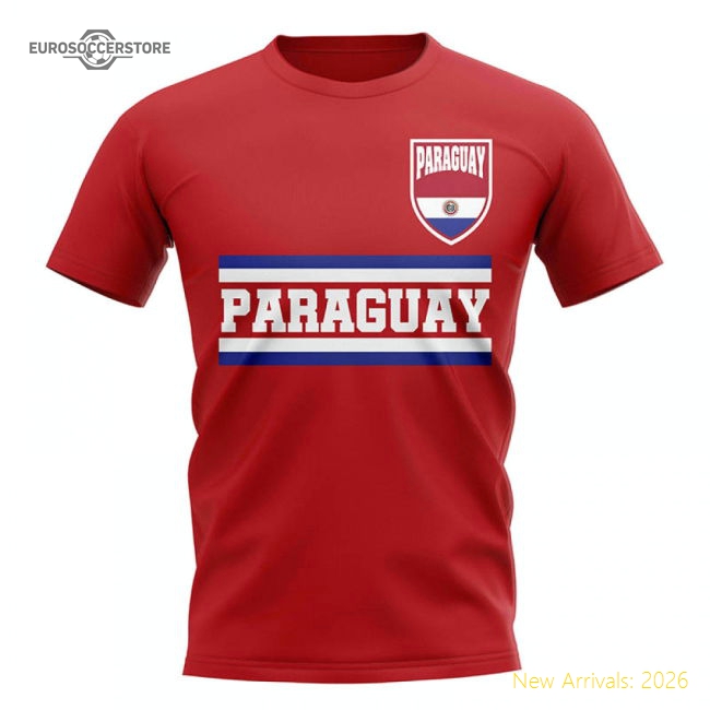 Paraguay Core Football Country T-Shirt (Red)-The Soccer Shirt Hub
