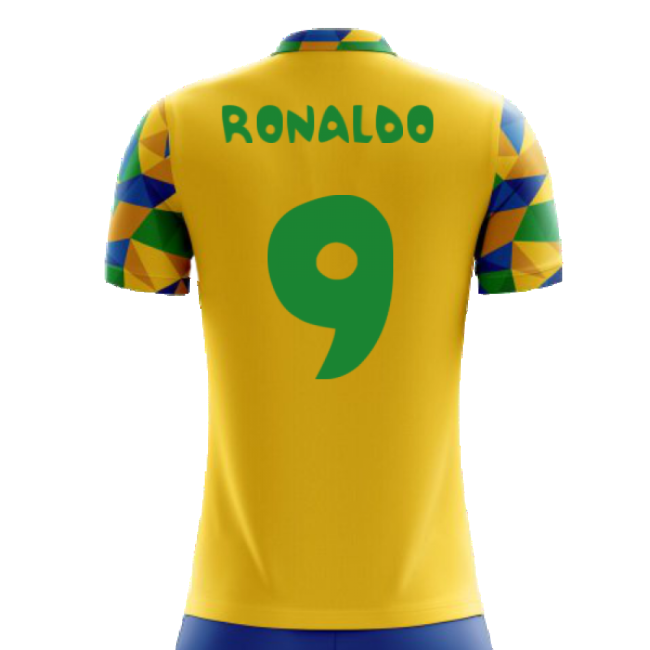 2025-2026 Brazil Home Concept Football Shirt (Ronaldo 9) - Kids-The Soccer Shirt Hub
